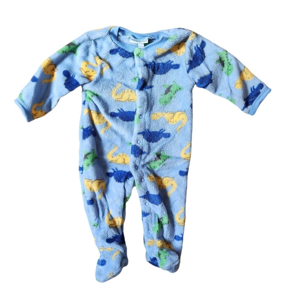 Emporio Baby Dinosaur Fleece Snap Footed Pajamas Size 3-6 months